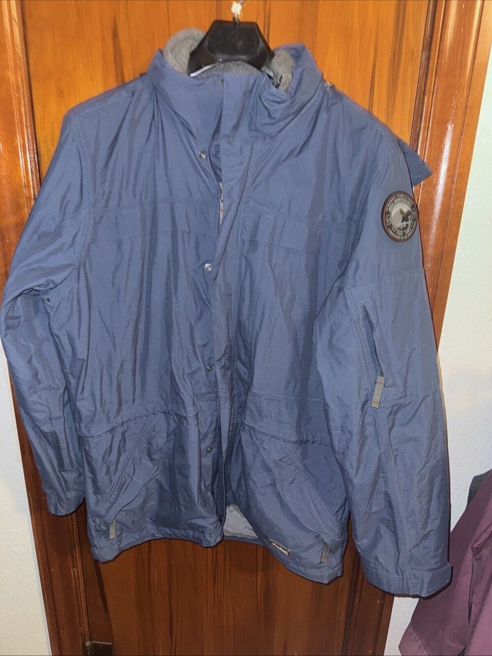 Eddie Bauer Weather Edge Mens Coat Jacket Large Tall Blue 40 Anniversary Accent